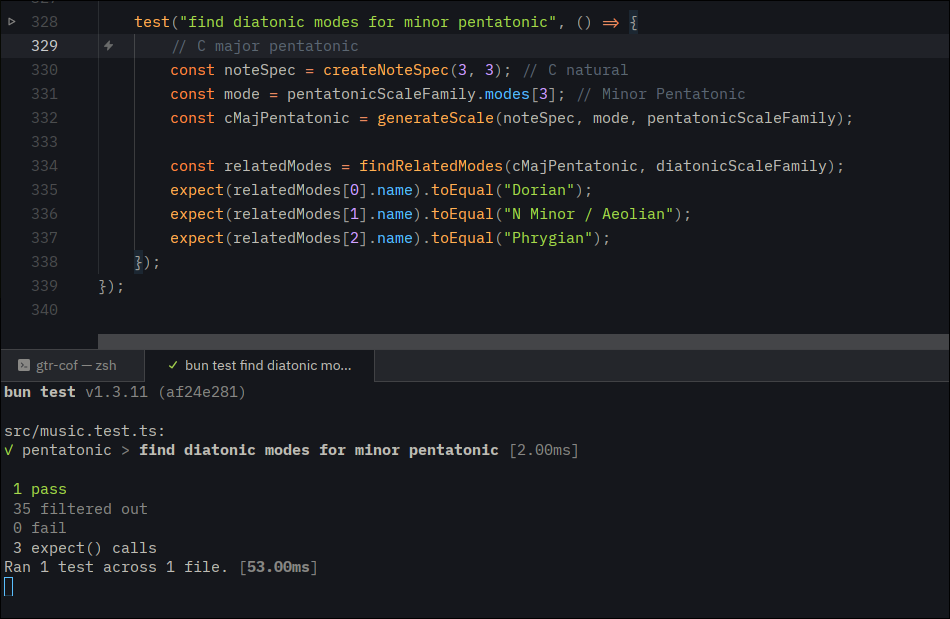 Running individual Bun tests with Zed
tasks